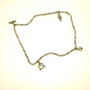 8.5" Beaded Cat Charm Necklace